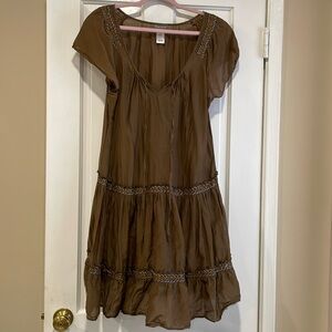Gorgeous Tommy Bahama Cotton/Silk Swim Cover Up Smocked and Embroidered L